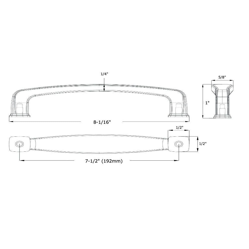 Flat Black Cabinet Hardware Handle Pull 10 Pack L195