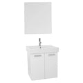 Glossy White Wall Mounted Vanity Set I391905