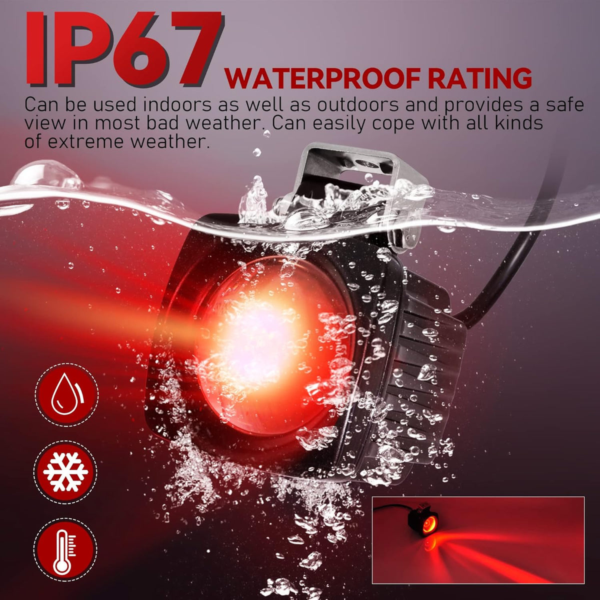 LED Forklift Safety Lights Red DC 12-100V 10W Pack of 2 H1140