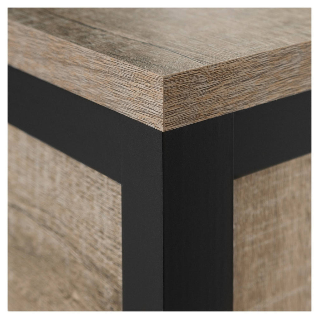 Matte Black/Weathered Oak Desk with Drawers F829