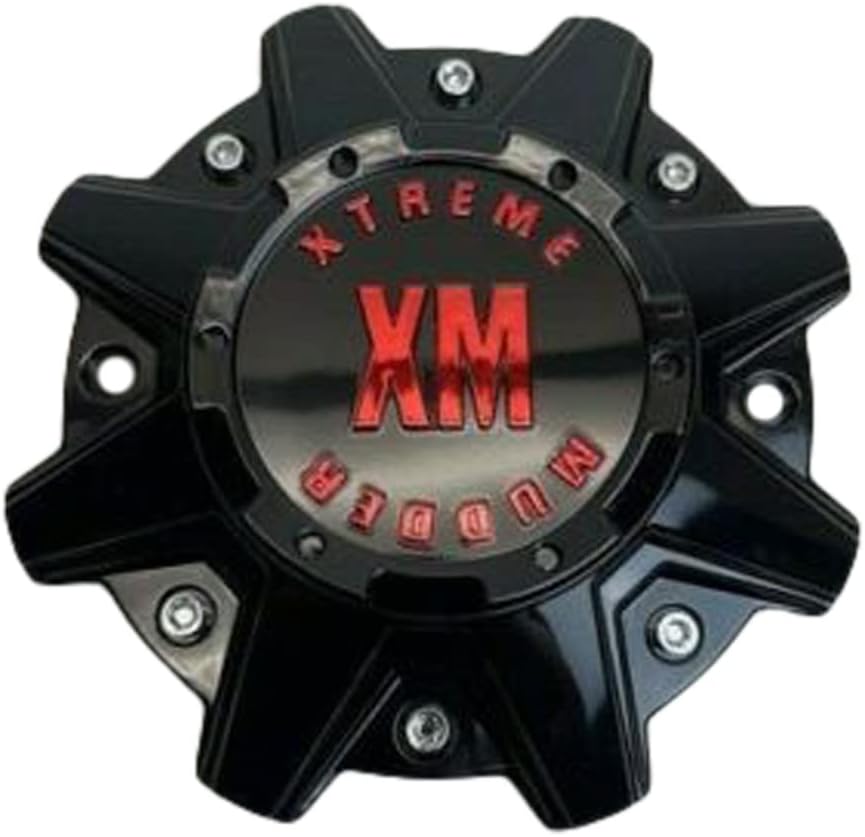 Gloss Black and Red Logo Wheel Center Cap F316