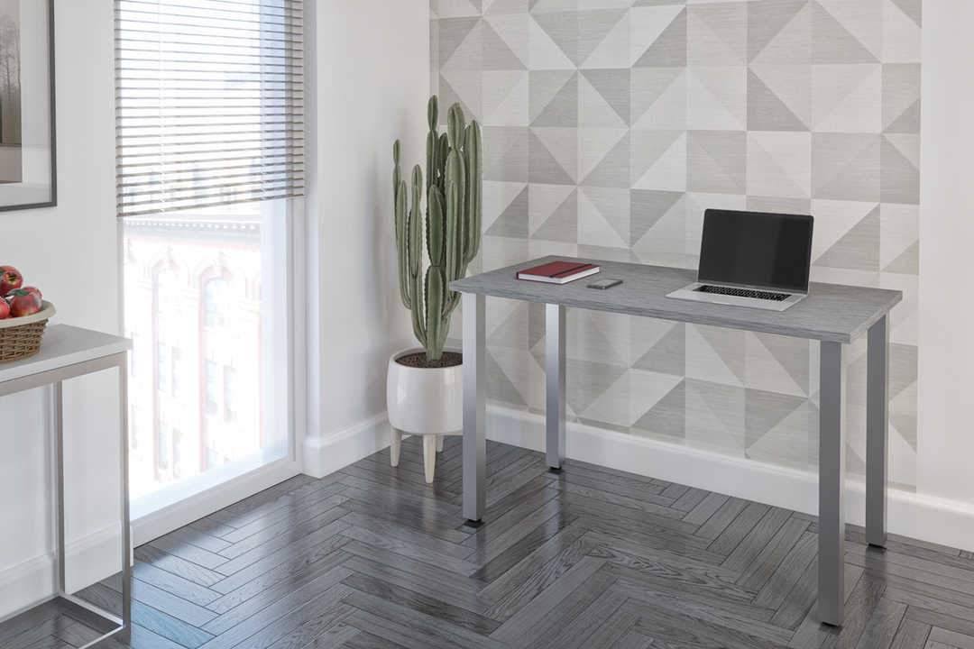 24x22 x 48x22 Table with Square Metal Legs in Black W348227