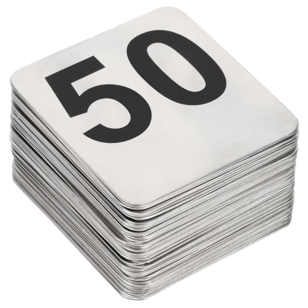Stainless Steel Number Cards 1-50 O883873