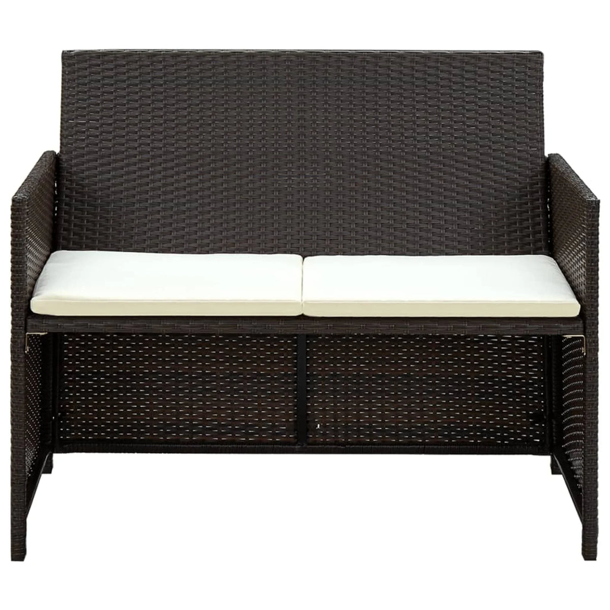 4 Piece Poly Rattan Outdoor Sectional Sofa Set with Coffee Table R578385