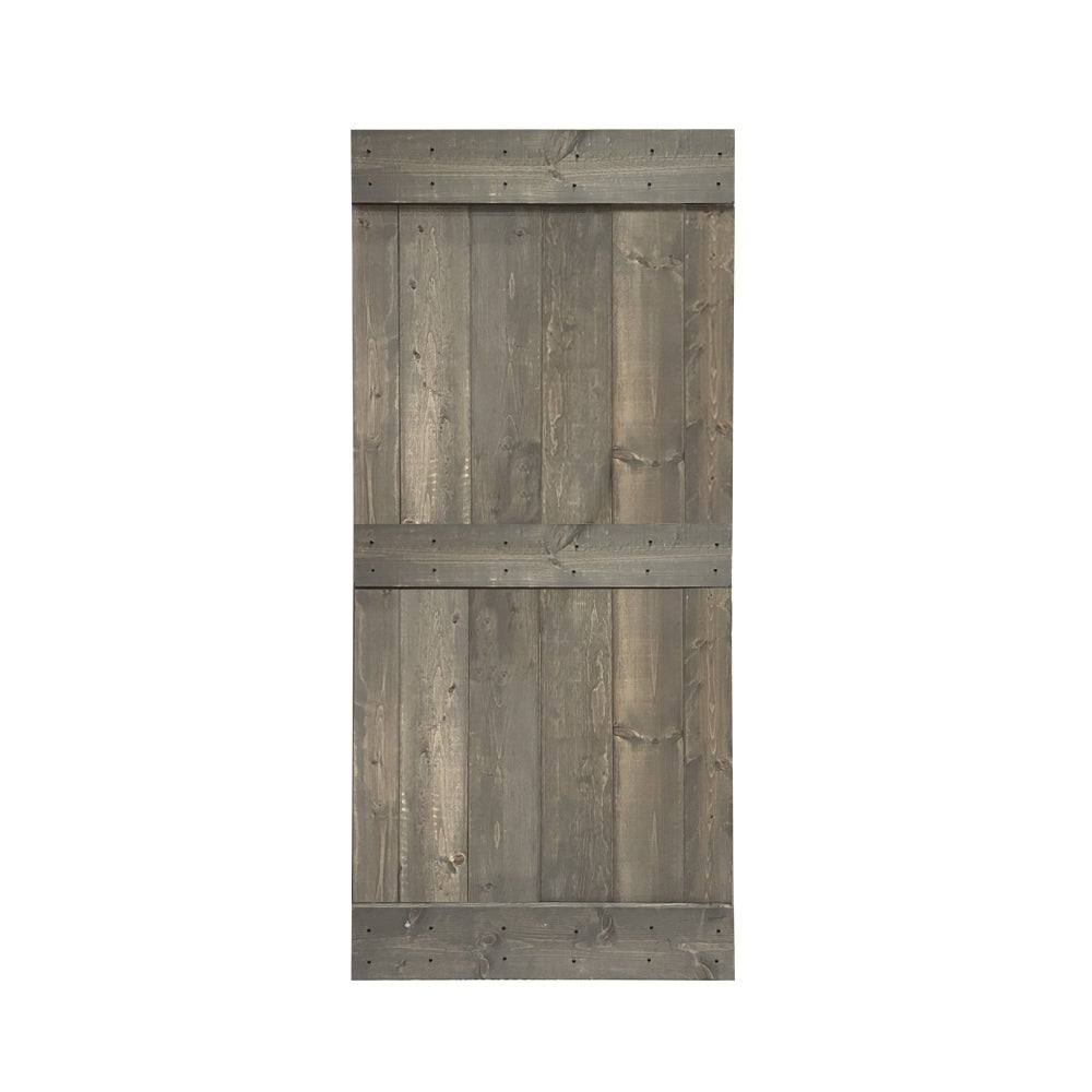 Charcoal Black 42 x 84 Solid Wood Interior Sliding Barn Door S4641