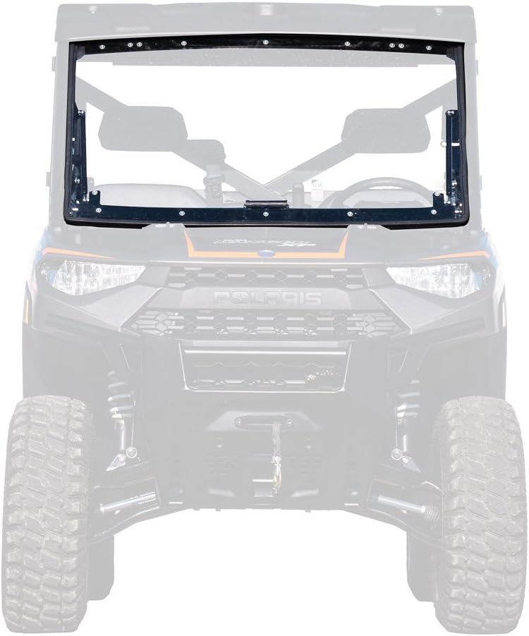 Heavy-Duty Scratch Resistant Flip Windshield, 1/4 Thick Polycarbonate N30915