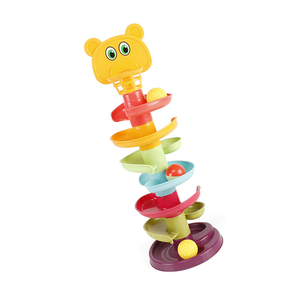 Kid Track Sliding Ball Tower Toy Stacking Toy with 3 Balls J1141