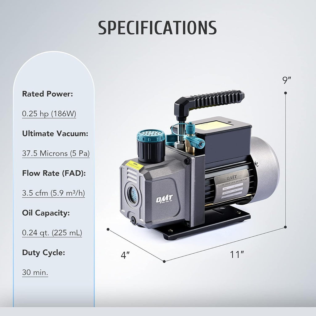 3 Way AC Gauges with 3.5cfm Vacuum Pump B31821