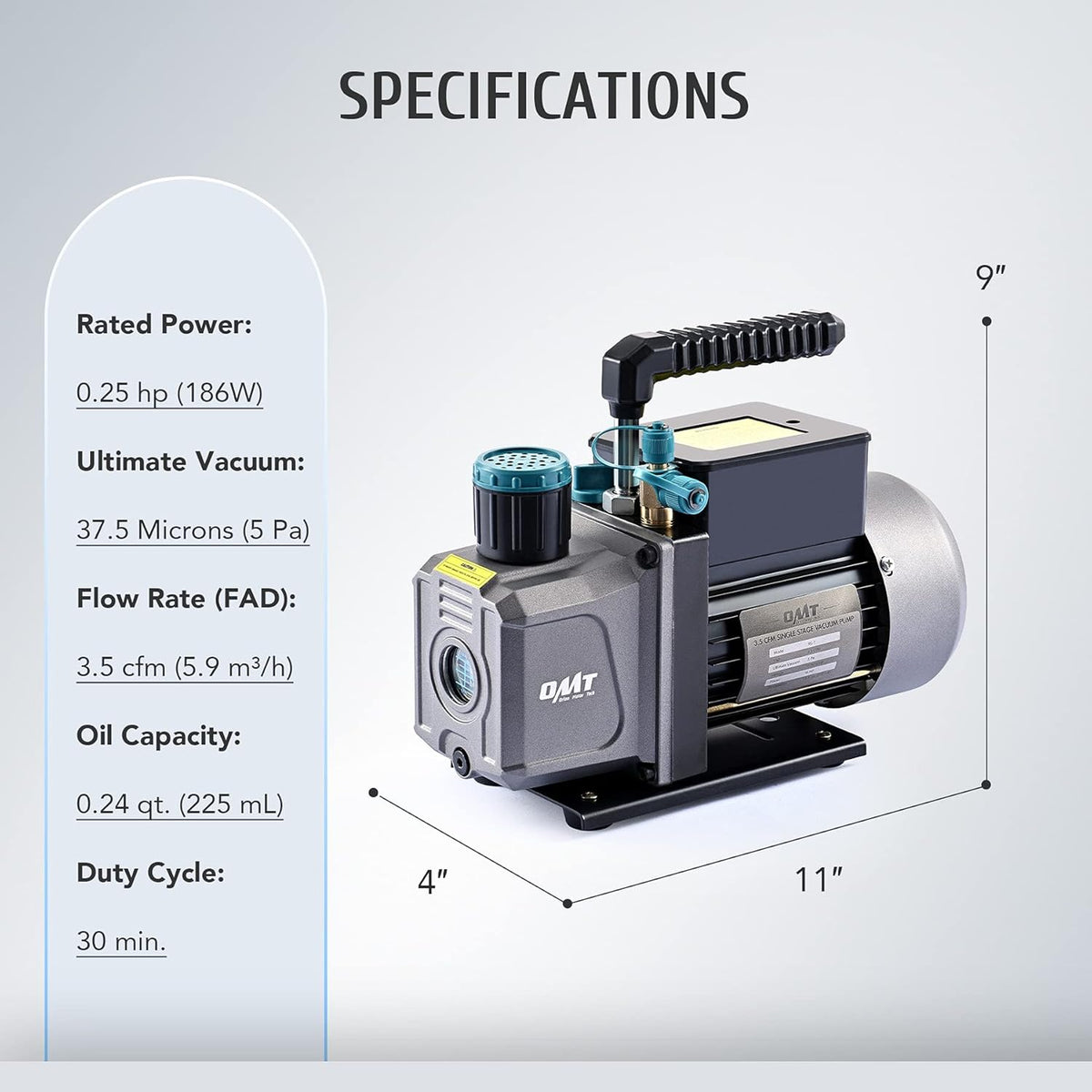 3 Way AC Gauges with 3.5cfm Vacuum Pump B31821
