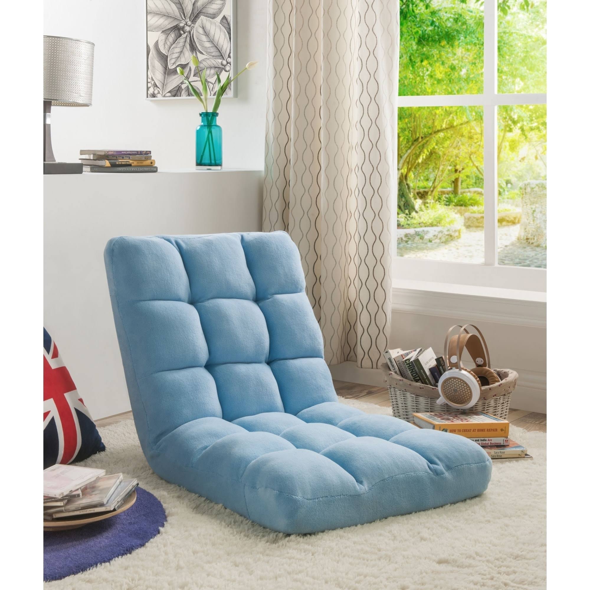 Brown Microplush Recliner Gaming Chair with Floor Mat B55693