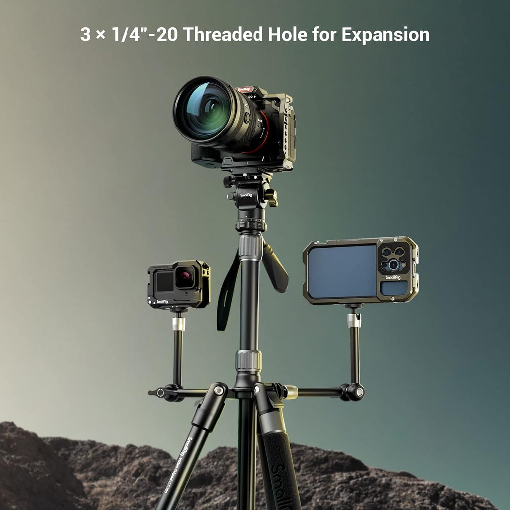 71 Video Tripod Monopod with Fluid Head, Aluminum Camera Tripod, Adjustable Height from 16.5 to 71 O10507