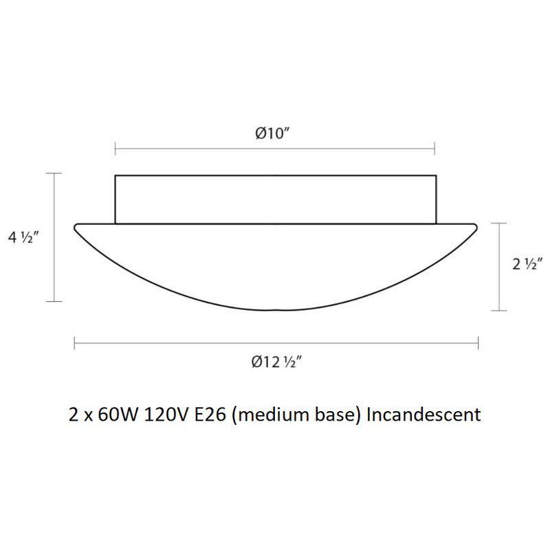 Mushroom 15 1/2x22 Surface Mount, Satin Nickel S959573