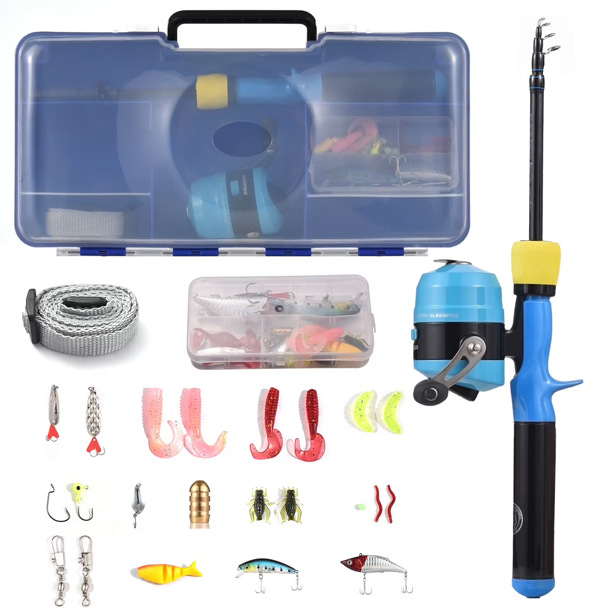 Fishing Rod and Reel Combo Set with Tackle Box for Kids U31657