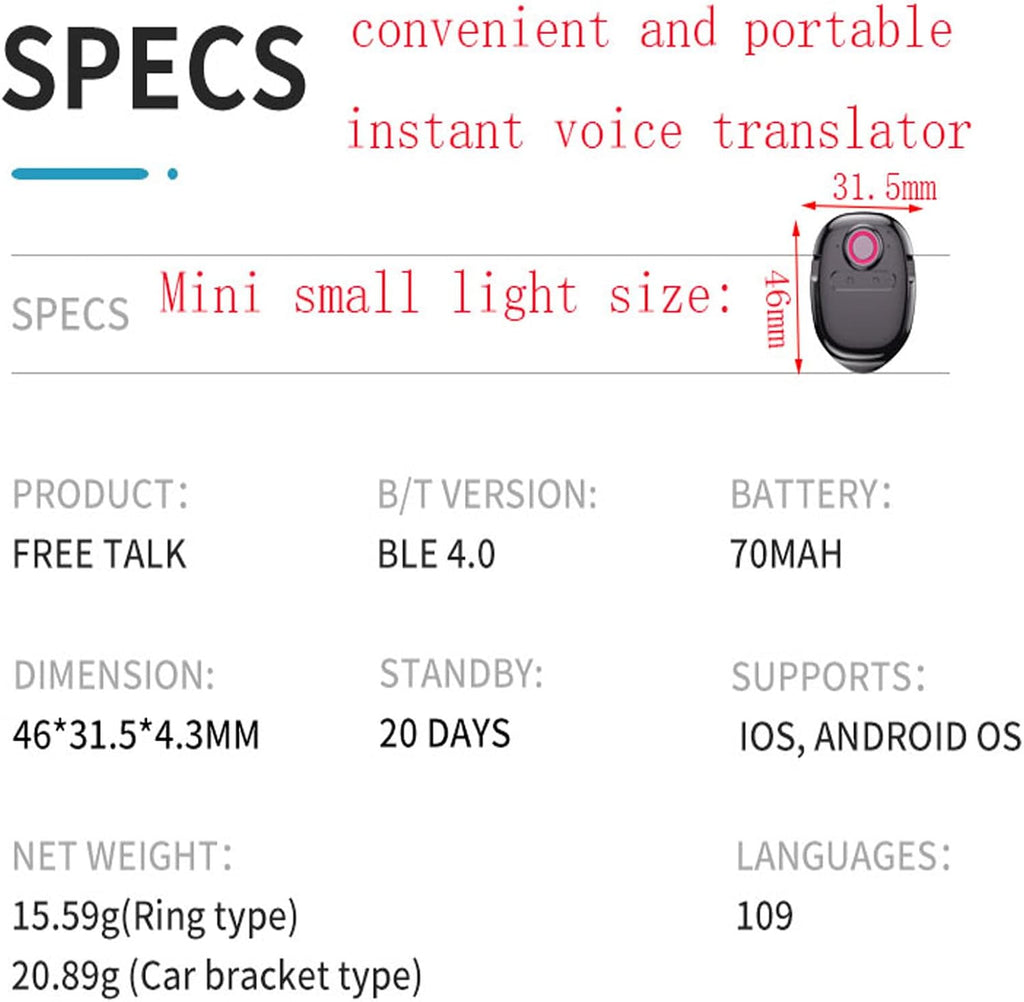 Portable Translator Device Supporting 120 Languages R6575
