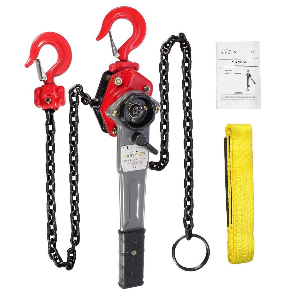 Lever Hoist Come Along 1/2 TON 5FT Lift 2 Heavy Duty Hooks F899