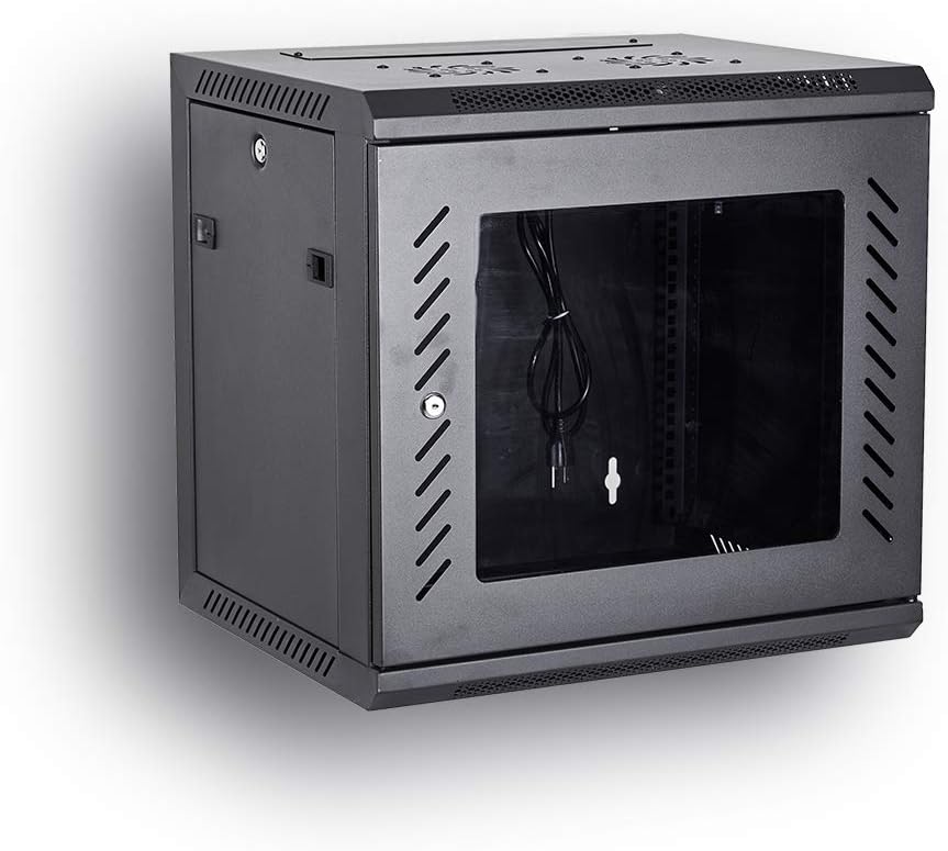 BLACK 06U 19-Inch Server Network Rack with Locking Glass Door H2675