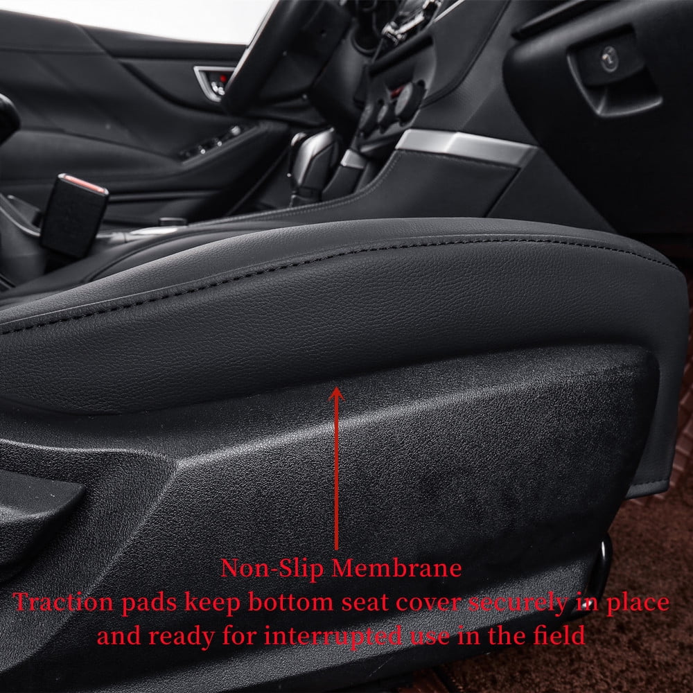 Black/Red Leatherette Full Set Car Seat Covers T93638