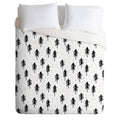Twin Winter Pines Duvet Cover Set Black/White Z3358