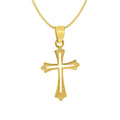 14K Yellow Solid Gold Cross Pendant with 22" Chain Necklace F929792