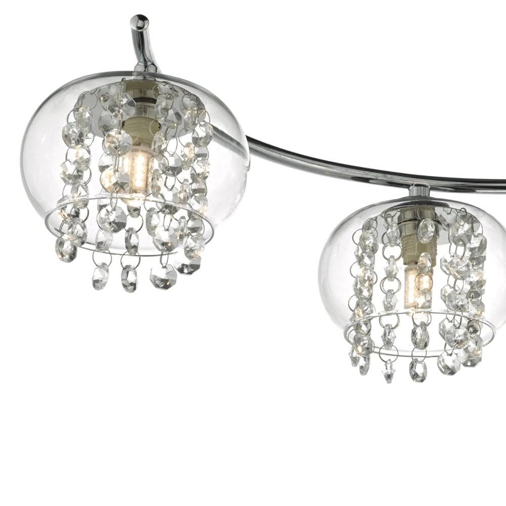 Polished Chrome Semi Flush Crystal Light G564616