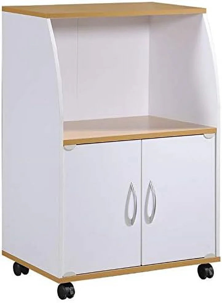 White Microwave Kitchen Cart C346495