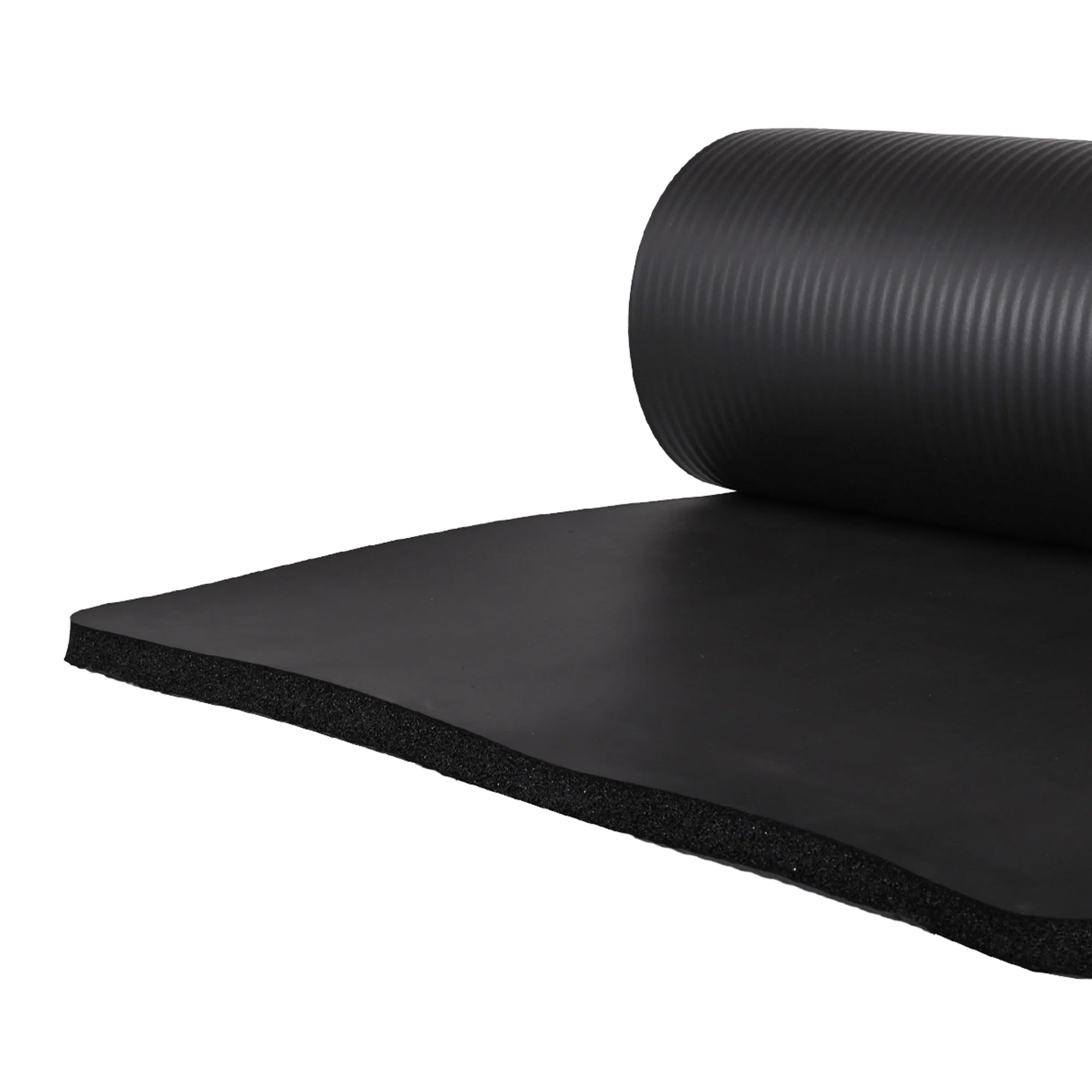Black Extra Thick Yoga Mat with Carry Strap K46603
