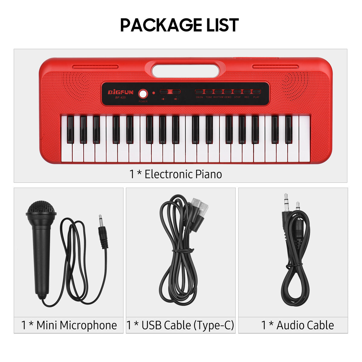 37 Key Children Electronic Piano with Mini Microphone A16196