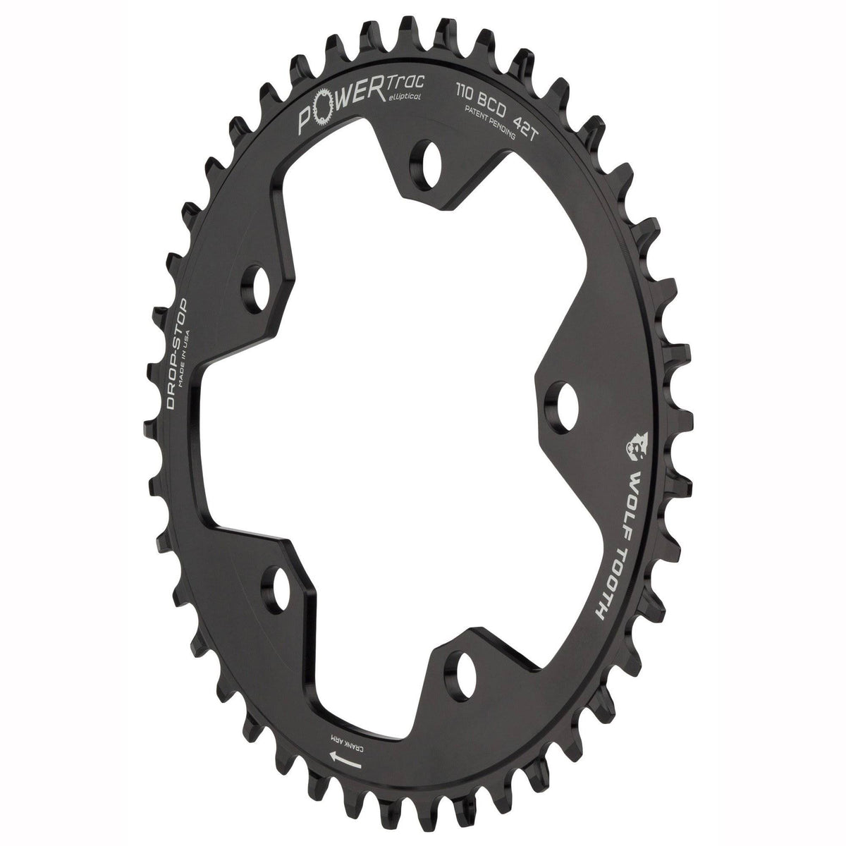 Elliptical 110 BCD Chainring - 38T 5-Bolt Drop-Stop I3012