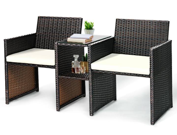 Rattan Loveseat Patio Conversational Set U7049