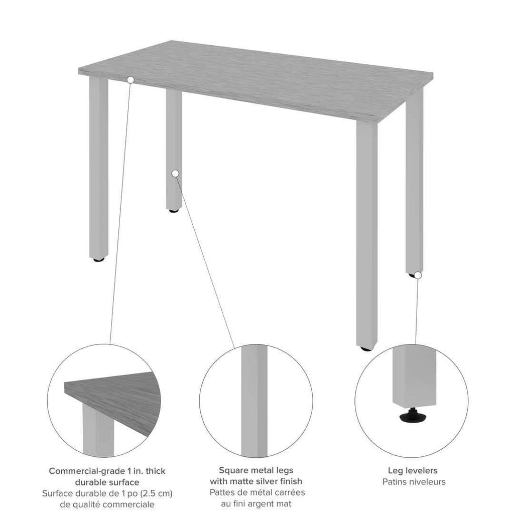 24x22 x 48x22 Table with Square Metal Legs in Black W348227