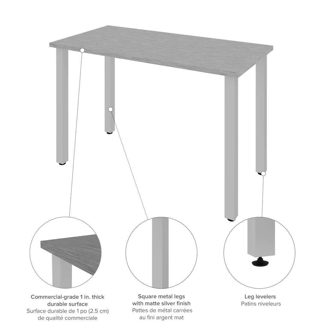 24x22 x 48x22 Table with Square Metal Legs in Black W348227