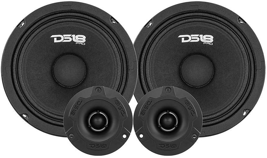 Mid and High Complete Package 6.5 Midrange Loudspeaker 1 Aluminum Super Bullet Tweeter with Built in Crossover Y437567