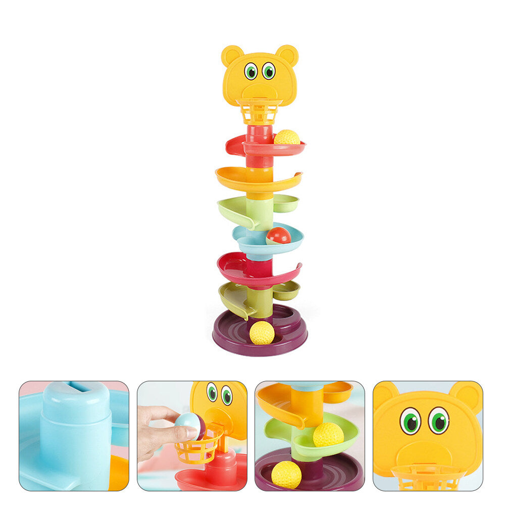 Kid Track Sliding Ball Tower Toy Stacking Toy with 3 Balls J1141