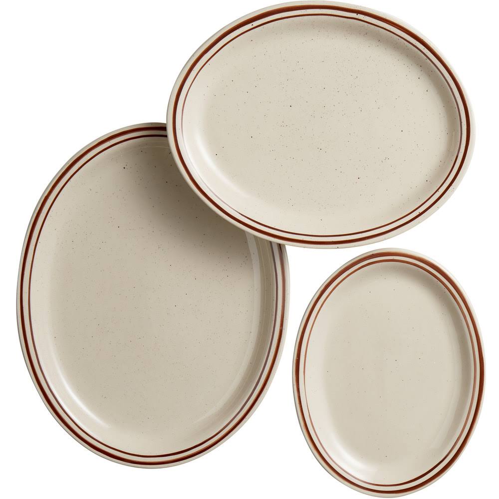 Brown Speckled Stoneware Oval Platter, Box of 24 S370378