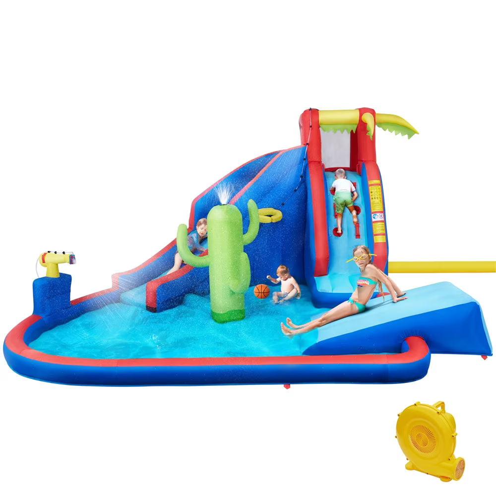 15.2′ L x 13.4′ W x 7.5′ H Inflatable Water Slide with Storage Bag & 520 W Blower V9279
