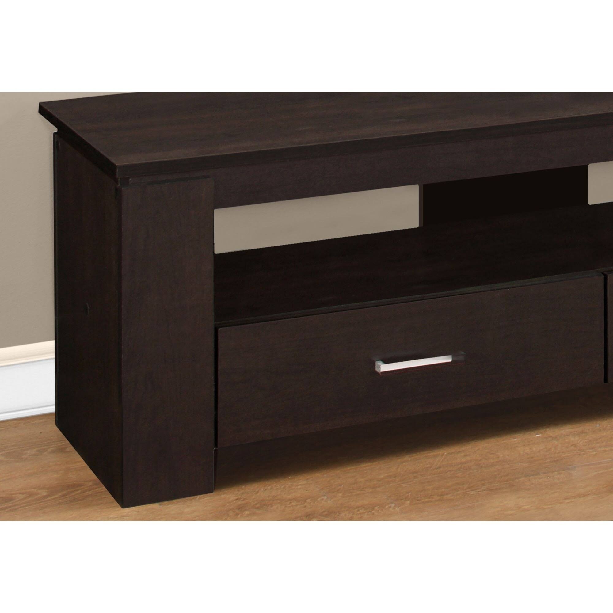 Cappuccino Brown Rectangular TV Stand with Storage Drawers Q7517