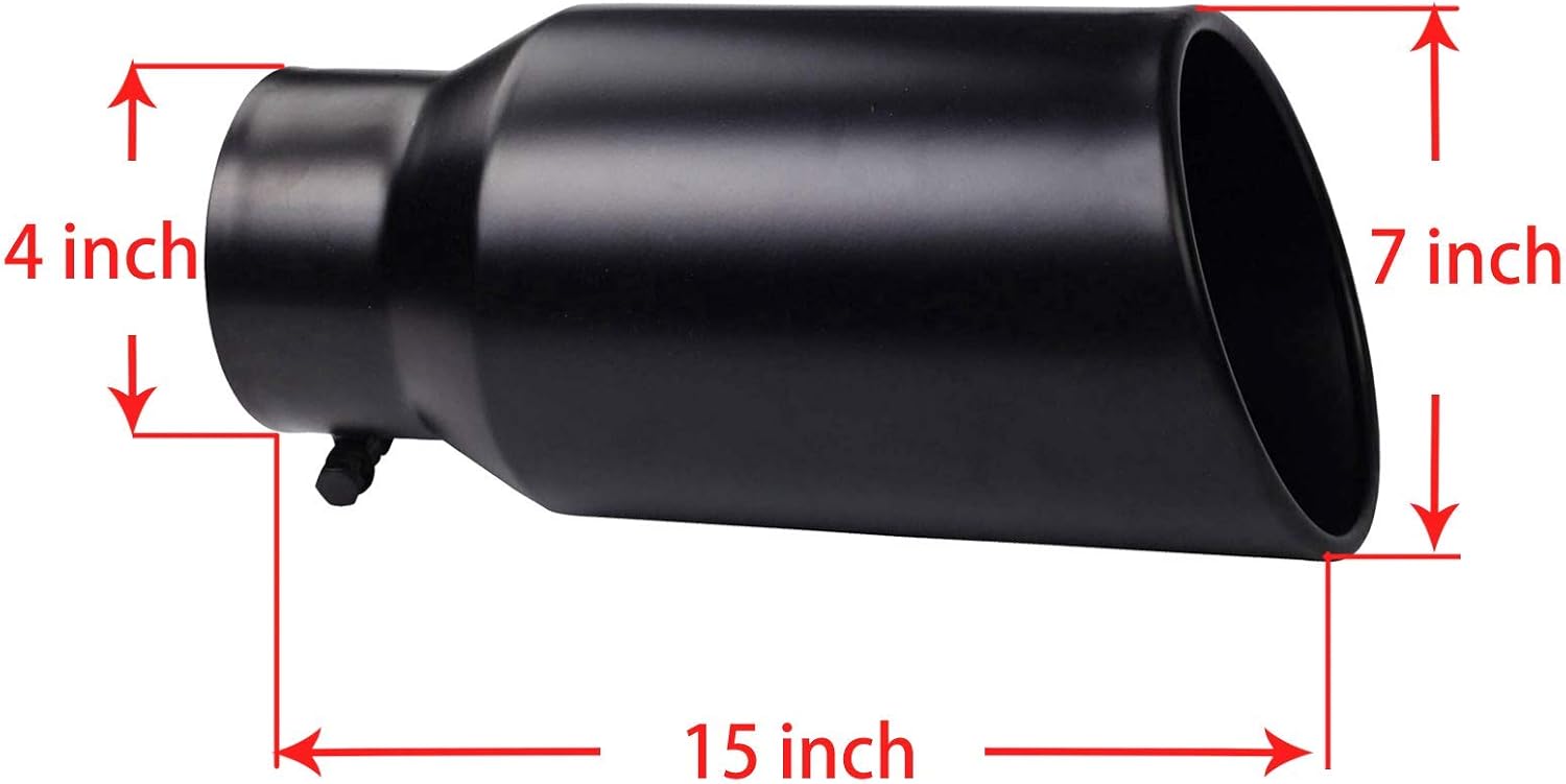 Black Stainless Steel Slant Cut Exhaust Tip Pack of 2 I699