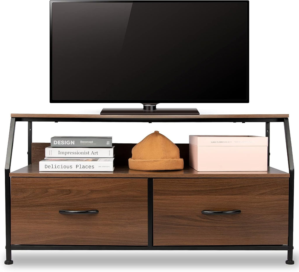 Rustic Brown 3-Tier Bookcase with 3 Drawer E55477