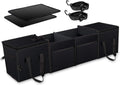 Black Collapsible Car Trunk Organizer with Insulation Cooler Bag O70786
