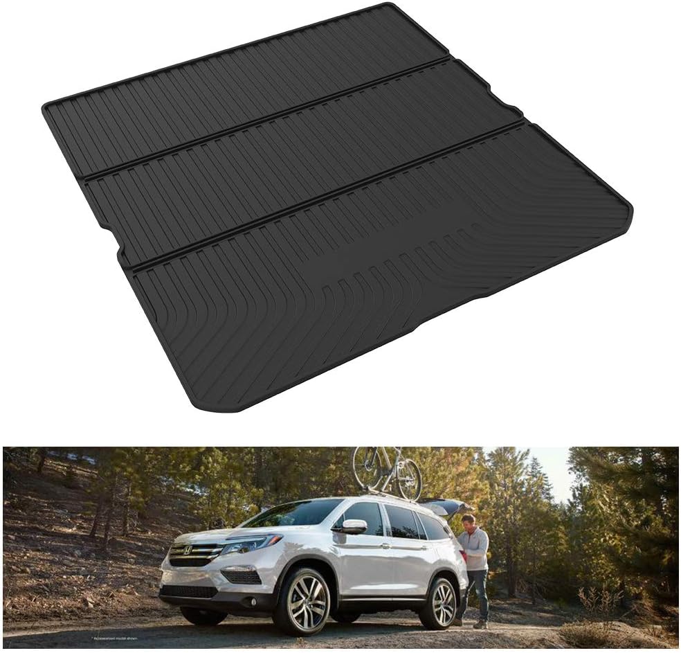 Black TPE Cargo Trunk Mat for 2016-2022 Honda Pilot W526