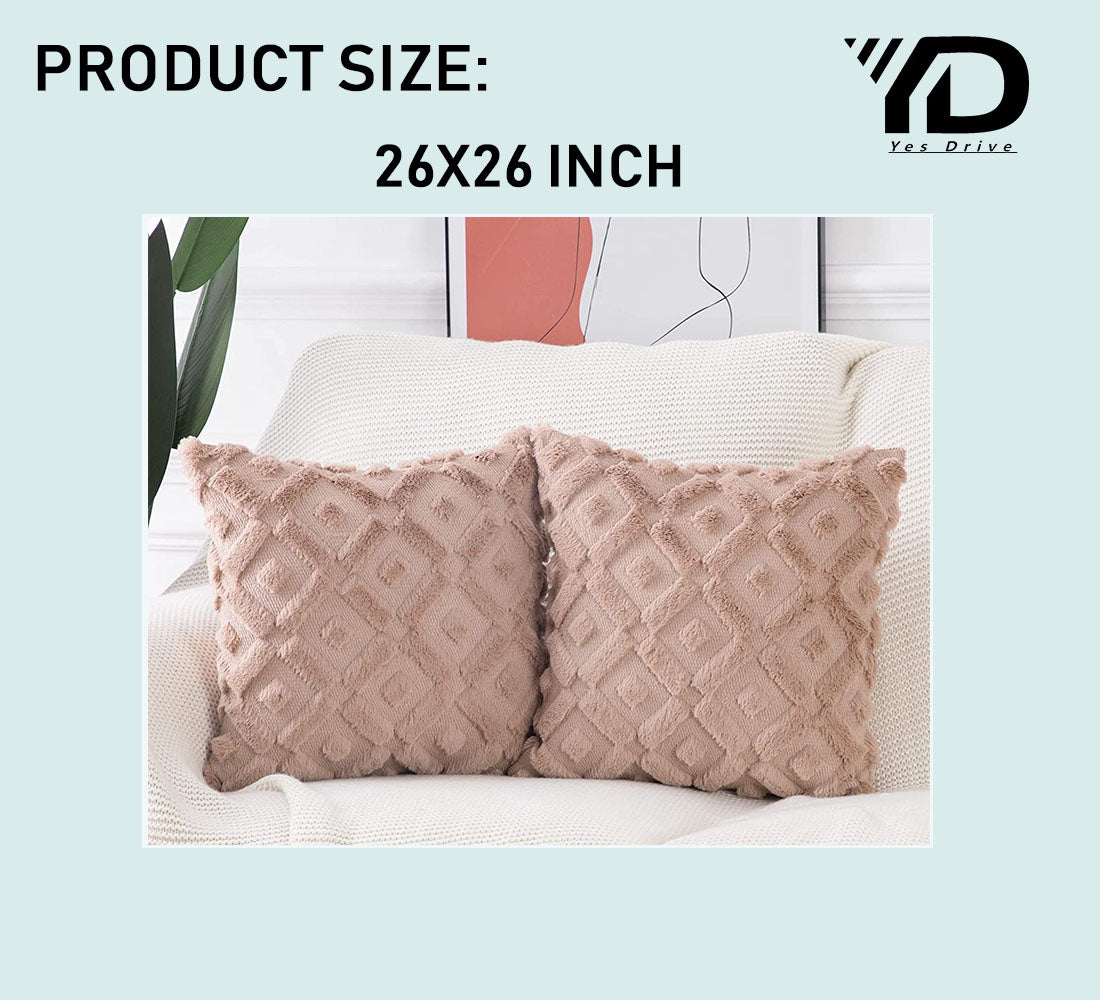 Set of 2 Soft Plush Velvet Decorative Throw Pillow Covers Square Cushion Case P92536