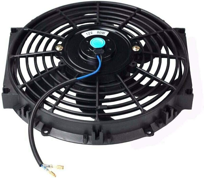 6 Row Transmission Cooler Aluminium Radiator Remote Oil Cooler with 10" Cooling Fan Mounting Kit Pack of 2 G44535