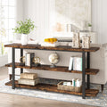 70.9 Inch Industrial Narrow Console Table with 3 Tier Storage Shelves R756058