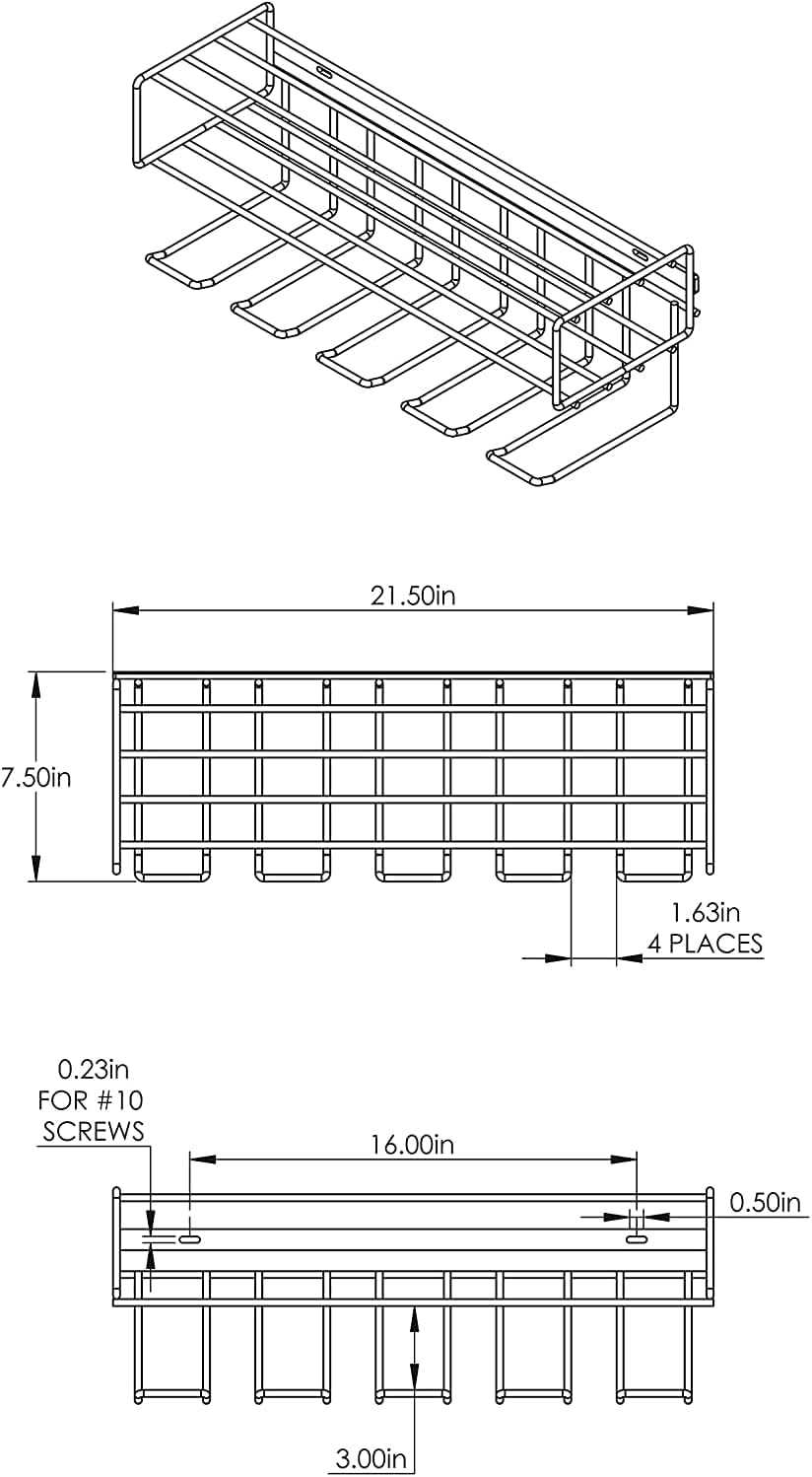 Heavy Duty Floating Tool Shelf 4-Pack Wall Mounted Steel Storage Rack W2023