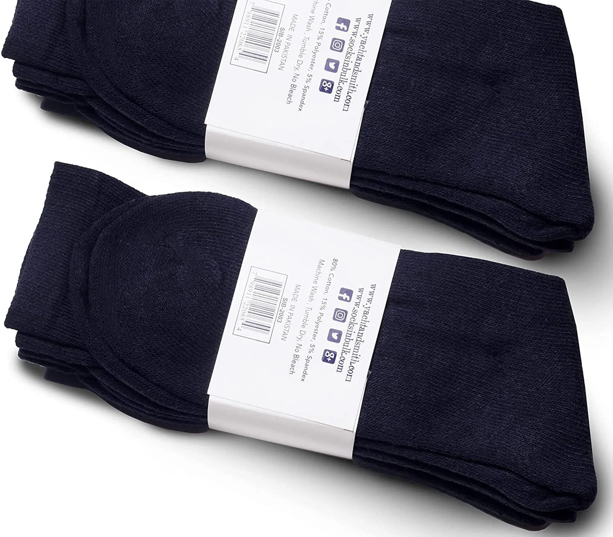36 Pairs Navy Cotton Athletic Socks Shoe Size 10-13 P93458