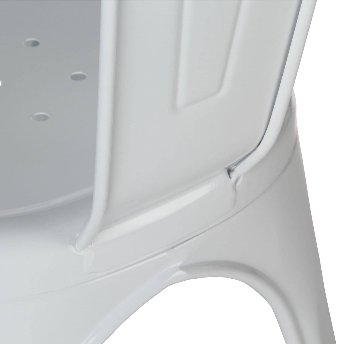 White Metal Tolix-Style Side Chair A168784