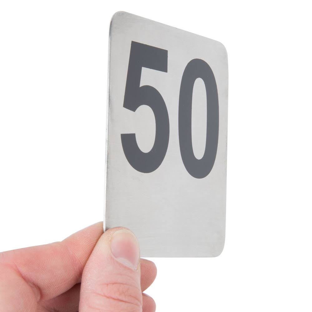 Stainless Steel Number Cards 1-50 O883873