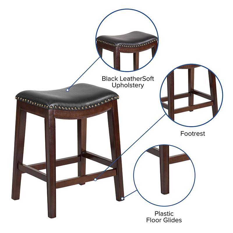 Cappuccino Wood Counter Height Stool W2492