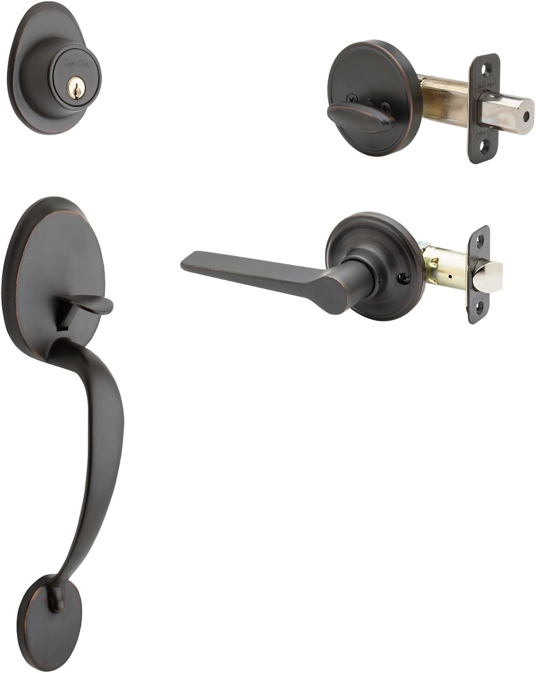 Front Door Handle Set, Tuscan Bronze X2316