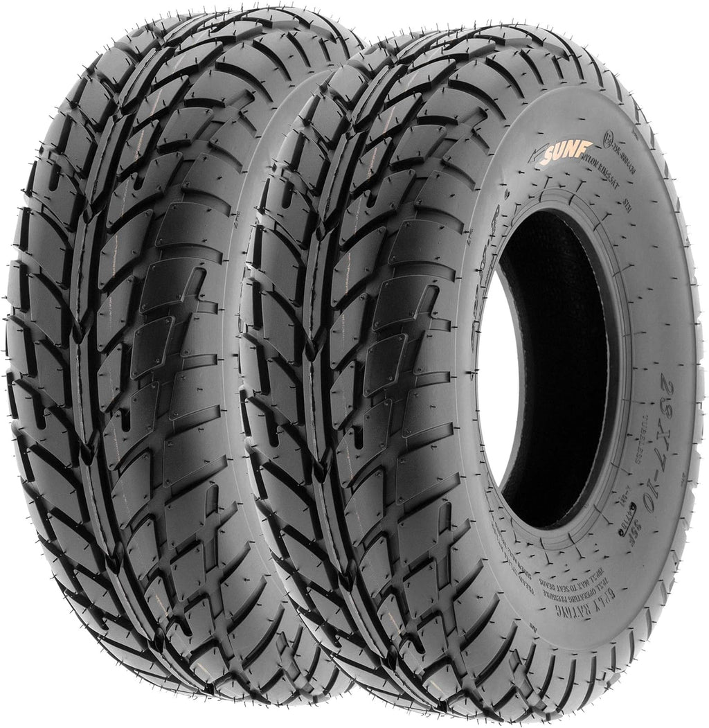 Set of 4 ATV UTV Flat Track Tires 20x7-8 Front & 18x9.5-8 Rear, 6 PR, Tubeless Y775